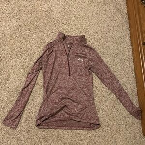 Medium pink Under armour half zip size S